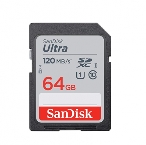 SANDISK 64GB SD CARD (FOR CAMERA) 120MBs